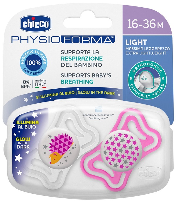 CHICCO SUCCHIETTO LIGHT LUM SILICONE 16-36 MESI 2 PEZZI - Farmacia Rossi2 - Farmacia Rossi 