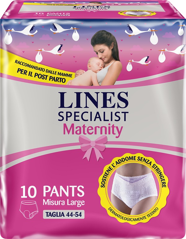 LINES SPECIALIST MATERNITY MUTANDINA ASSORBENTE PER PERDITE POST PARTO MISURA LARGE 10 PEZZI - Farmacia Rossi2 - Farmacia Rossi 