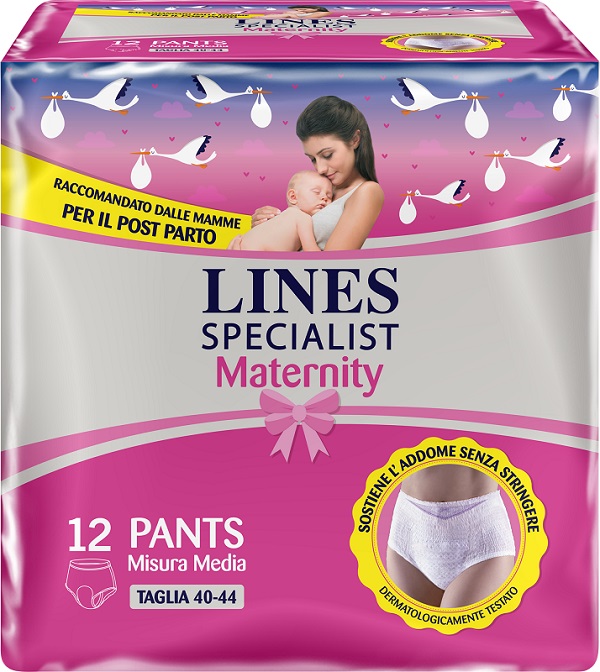 LINES SPECIALIST MATERNITY MUTANDINA ASSORBENTE PER PERDITE POST PARTO MISURA MEDIUM 12 PEZZI - Farmacia Rossi2 - Farmacia Rossi 