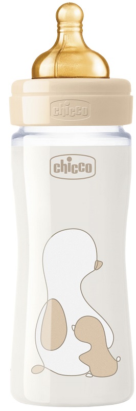 CHICCO BIBERON ORIGINAL 240ML VETRO 1 FORO 1 FORO UNISEX CON TETTARELLA IN CAUCCIU' - Farmacia Rossi2 - Farmacia Rossi 