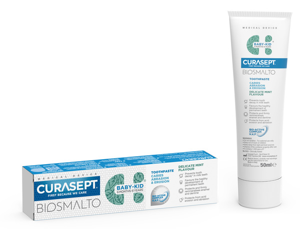 CURASEPT BIOSMALTO DENTIFRICIO BABY KID MENTA 50 ML - Farmacia Rossi2 - Farmacia Rossi 