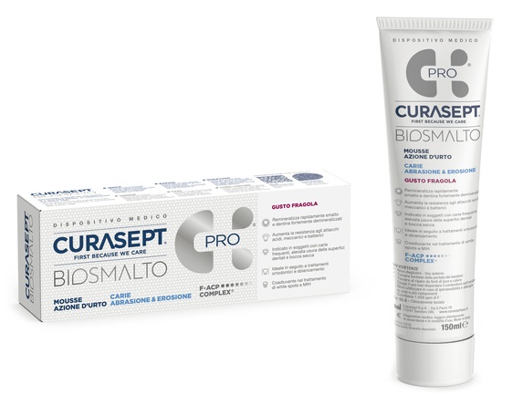 CURASEPT BIOSMALTO MOUSSE CARIE FRAGOLA 50 ML - Farmacia Rossi2 - Farmacia Rossi 