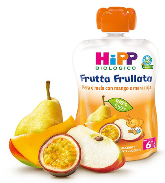 HIPP BIO FRUTTA FRULLATA PERA/MELA CON MANGO E MARACUJA 90 G - Farmacia Rossi2 - Farmacia Rossi 