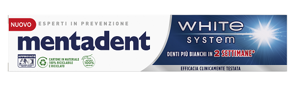 MENTADENT WHITE SYSTEM 75 ML - Farmacia Rossi2 - Farmacia Rossi 