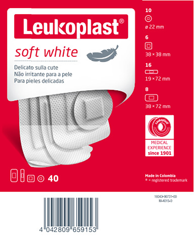 LEUKOPLAST SOFT WHITE 40 PEZZI ASSORTITI - Farmacia Rossi2 - Farmacia Rossi 