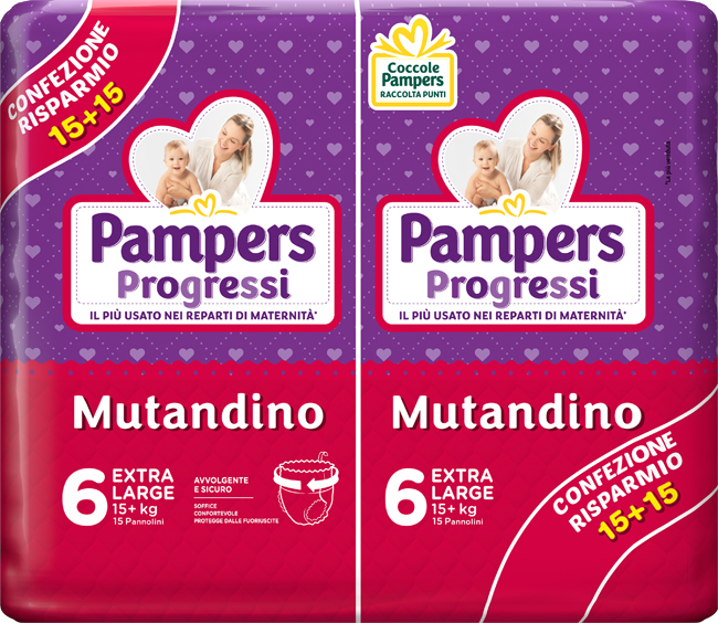 PAMPERS PROGRESSI MUTANDINA XL 30 PEZZI - Farmacia Rossi2 - Farmacia Rossi 