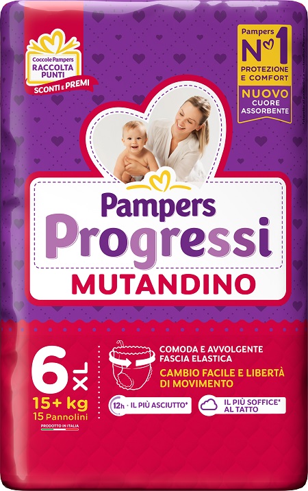 PAMPERS PROGRESSI MUTANDINA XL 15 PEZZI - Farmacia Rossi2 - Farmacia Rossi 
