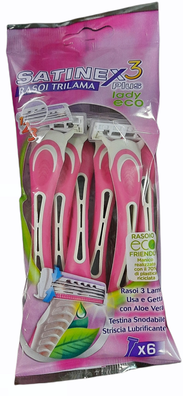 SATINEX3 MYSTIQUE LADY RASOIO 6 PEZZI - Farmacia Rossi2 - Farmacia Rossi 