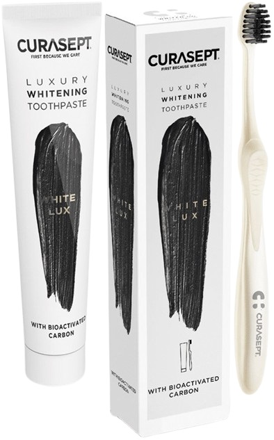 CURASEPT WHITE LUXURY WHITENING DENTIFRICIO 75 ML + SPAZZOLINO - Farmacia Rossi2 - Farmacia Rossi 