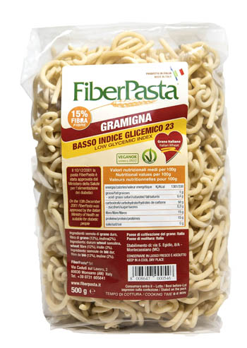 FIBERPASTA GRAMIGNA BASSO INDICE GLICEMICO 500 G - Farmacia Rossi2 - Farmacia Rossi 