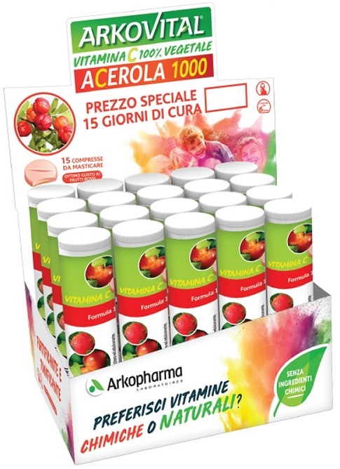 ARKOVITAL ACEROLA 1000 15 COMPRESSE - Farmacia Rossi2 - Farmacia Rossi 