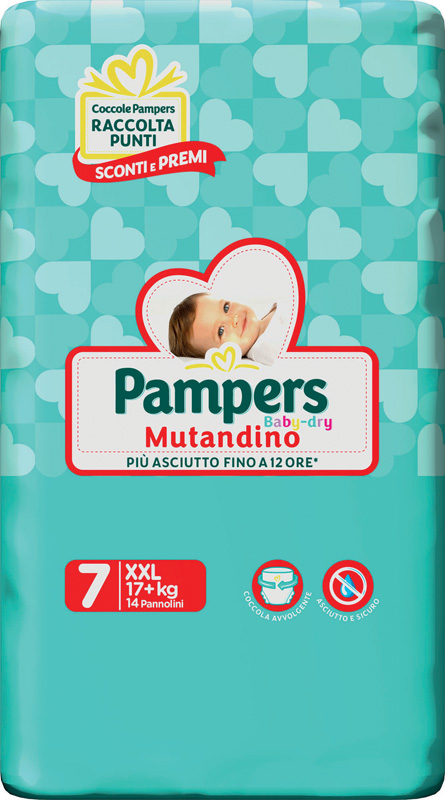 PAMPERS BABY DRY PANNOLINI A MUTANDINA TAGLIA XXL 14 PEZZI - Farmacia Rossi2 - Farmacia Rossi 