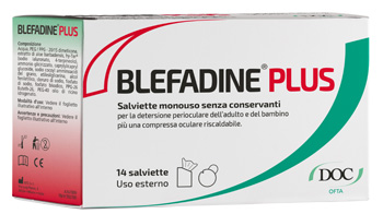 BLEFADINE PLUS 14 SALVIETTE PER DETERSIONE PERIOCULARE + 1 COMPRESSA RISCALDABILE - Farmacia Rossi2 - Farmacia Rossi 