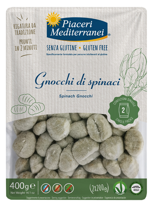 PIACERI MEDITERRANEI GNOCCHI DI SPINACI 400 G - Farmacia Rossi2 - Farmacia Rossi 
