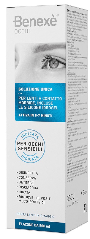 SOLUZIONE UNICA BENEXE' PULIZIA LENTI A CONTATTO 500 ML - Farmacia Rossi2 - Farmacia Rossi 
