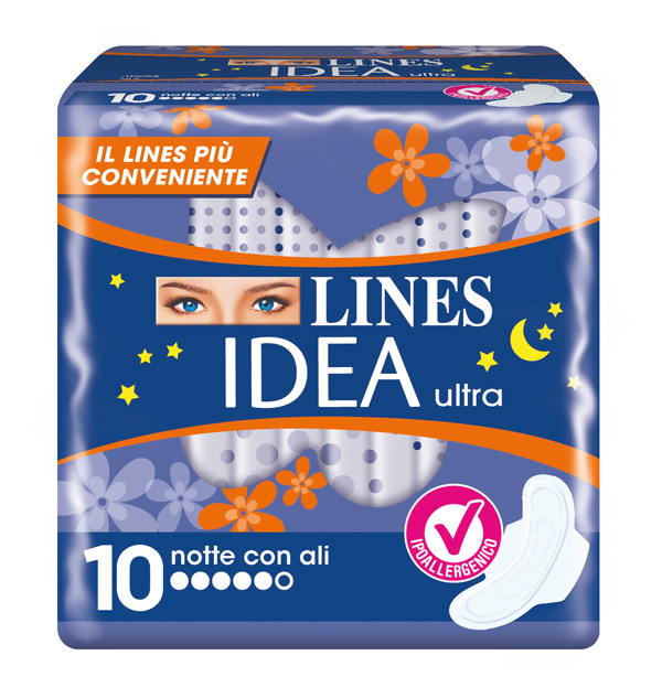 IDEA ULTRA ASSORBENTE NOTTE CON ALI 10 PEZZI - Farmacia Rossi2 - Farmacia Rossi 