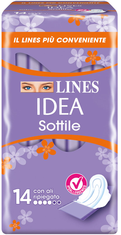 LINES IDEA ASSORBENTE SOTTILE RIPIEGATO CON ALI 14 PEZZI - Farmacia Rossi2 - Farmacia Rossi 