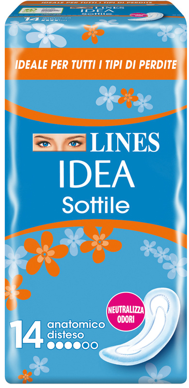 LINES IDEA ASSORBENTE SOTTILE DISTESO ANATOMICO 14 PEZZI - Farmacia Rossi2 - Farmacia Rossi 
