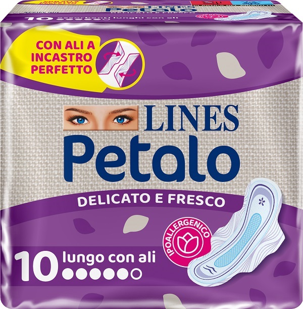 LINES PETALO BLU ASSORBENTE LUNGO CON ALI 10 PEZZI - Farmacia Rossi2 - Farmacia Rossi 
