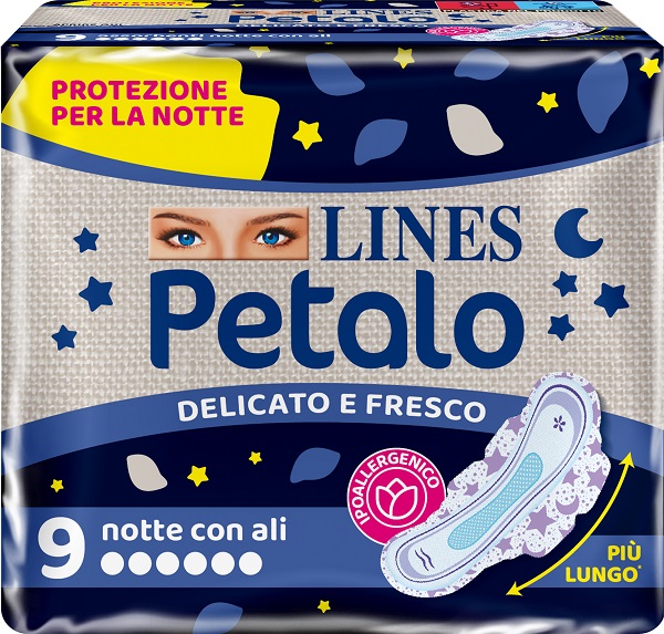 LINES PETALO BLU ASSORBENTE NOTTE 9 PEZZI - Farmacia Rossi2 - Farmacia Rossi 