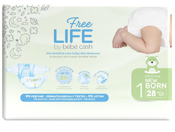 FREELIFE BY BEBECASH NEW BORN TAGLIA 1 2-4 KG GIROVITA 30-41 CM 28 PEZZI - Farmacia Rossi2 - Farmacia Rossi 