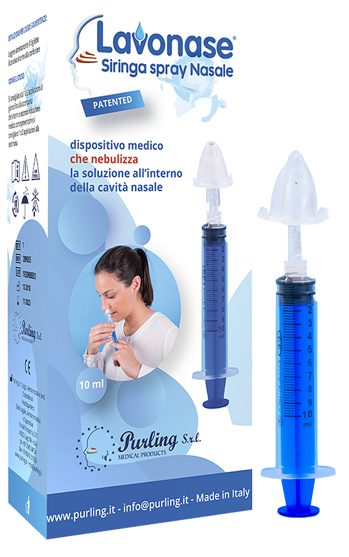 LAVONASE SIRINGA SPRAY NASALE NON STERILE 10 ML LUER-LOCK CON CAPPUCCIO + UGELLO NASALE CON RACCORDO LUER-LOCK + PERFORATORE CON VALVOLA NON RITORNO CON TAPPO - Farmacia Rossi2 - Farmacia Rossi 