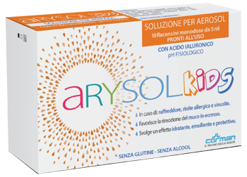 ARYSOL KIDS SOLUZIONE BAMBINI PER AEROSOL CON ACIDO IALURONICO PH FISIOLOGICO 10 FLACONCINI MONODOSE DA 5 ML - Farmacia Rossi2 - Farmacia Rossi 