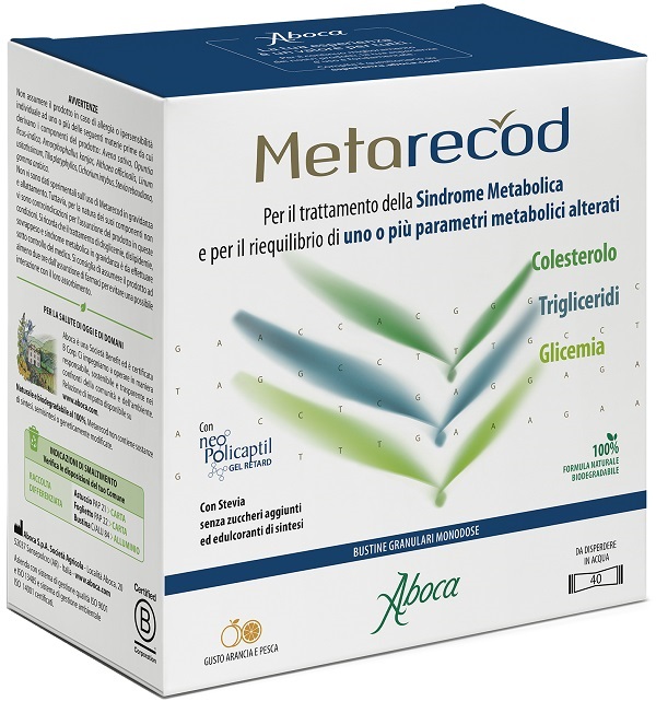 METARECOD 40 BUSTINE GRANULARI X 2,5G GUSTO ARANCIA E PESCA - Farmacia Rossi2 - Farmacia Rossi 