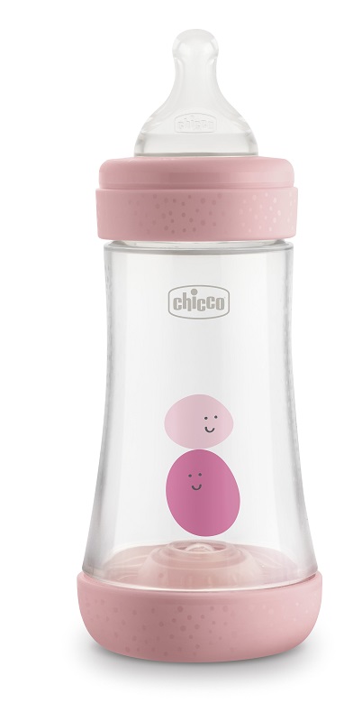 CHICCO BIBERON PERFECT 5 GIRL 240 ML IN SILICONE 2 FORI - Farmacia Rossi2 - Farmacia Rossi 