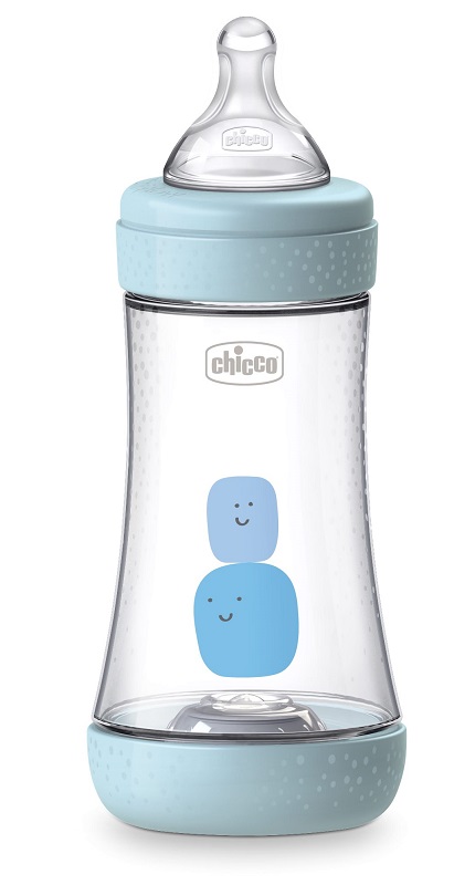 CHICCO BIBERON PERFECT 5 BOY 240 ML IN SILICONE 2 FORI - Farmacia Rossi2 - Farmacia Rossi 