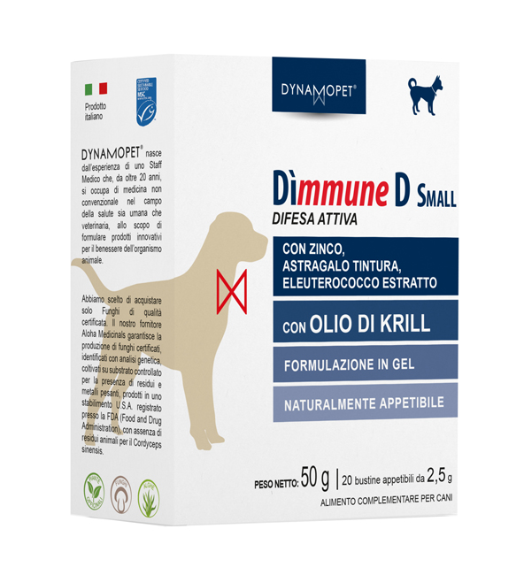 DIMMUNE D SMALL CANI 20 BUSTINE 2,5 G - Farmacia Rossi2 - Farmacia Rossi 