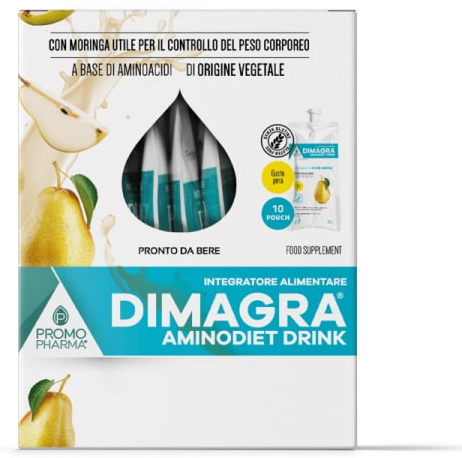 DIMAGRA AMINODIET DRINK PERA 10 POUCH DA 80 G - Farmacia Rossi2 - Farmacia Rossi 