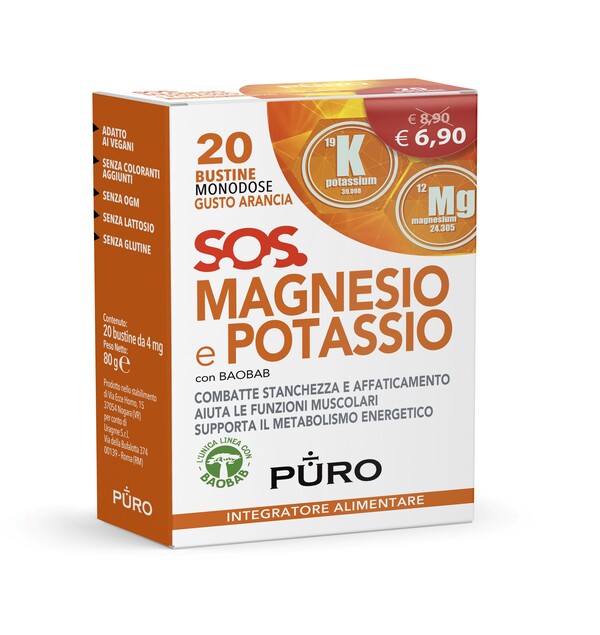 PURO MAGNESIO POTASSIO E BAOBAB 20 BUSTINE 4 G - Farmacia Rossi2 - Farmacia Rossi 