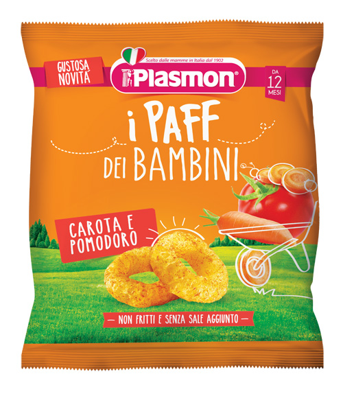 PLASMON DRY SNACK PAFF CAROTA POMODORO 15 G - Farmacia Rossi2 - Farmacia Rossi 