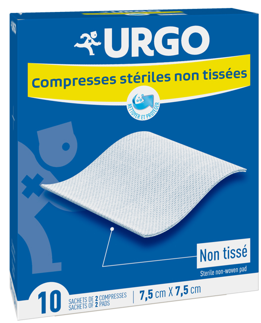 COMPRESSA DI GARZA IN COTONE STERILE URGO 7,5 X 7,5 CM 10 PEZZI - Farmacia Rossi2 - Farmacia Rossi 