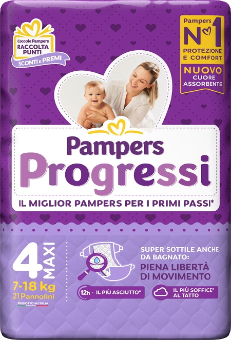 PAMPERS PROGRESSI MAXI PANNOLINO 4 7-18KG 22 PEZZI - Farmacia Rossi2 - Farmacia Rossi 