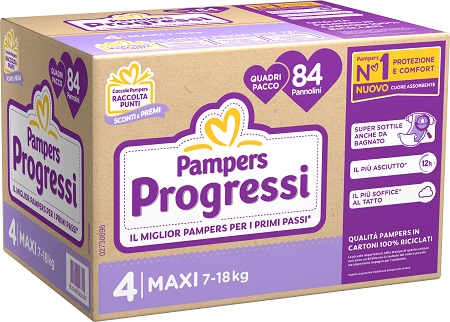 PANNOLINI QUADRIPACK PAMPERS PROGRESSI MAXI 88 PEZZI - Farmacia Rossi2 - Farmacia Rossi 