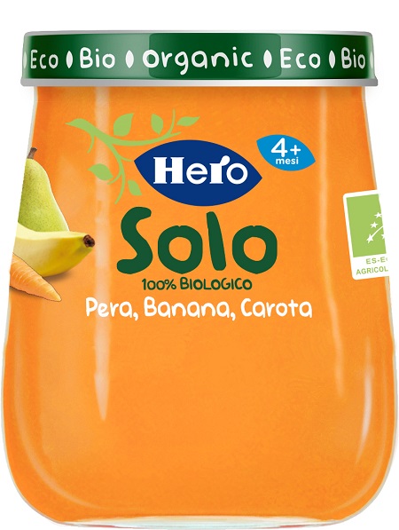 HERO BABY OMOGENEIZZATO PERA BANANA CAROTA 100% BIO 120 G - Farmacia Rossi2 - Farmacia Rossi 