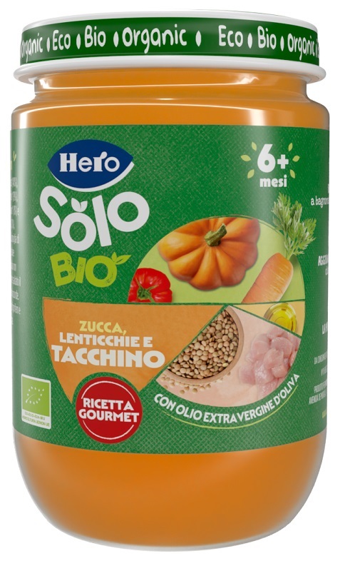 HERO SOLO OMOGENEIZZATO ZUCCHINE LENTICCHIE TACCHINO 100% BIO 190G - Farmacia Rossi2 - Farmacia Rossi 