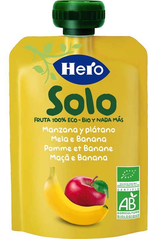 HERO SOLO FRUTTA FRULLATA 100% BIO MELA/BANANA 100 G - Farmacia Rossi2 - Farmacia Rossi 
