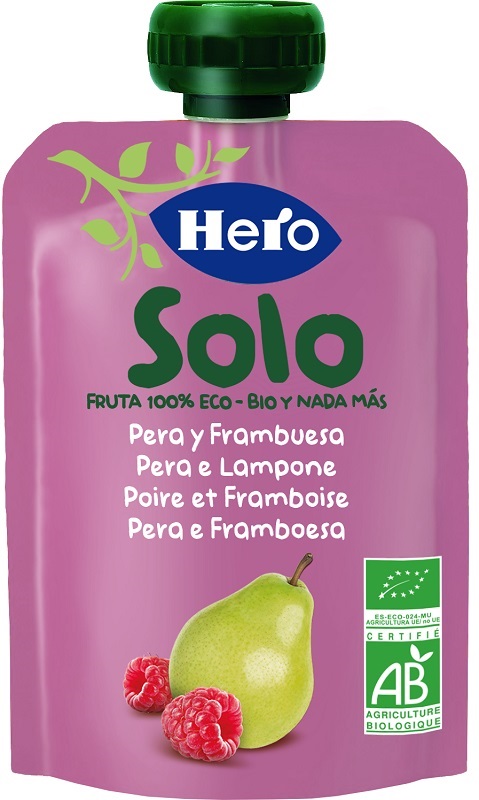 HERO SOLO FRUTTA FRULLATA 100% BIO PERA E LAMPONE 100 G - Farmacia Rossi2 - Farmacia Rossi 