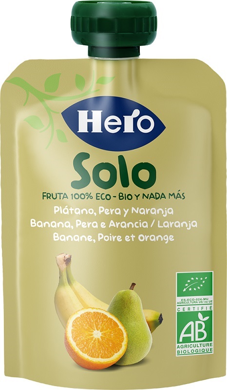 HERO SOLO FRUTTA FRULLATA 100% BIO BANANA PERA ARANCIA 100 G - Farmacia Rossi2 - Farmacia Rossi 
