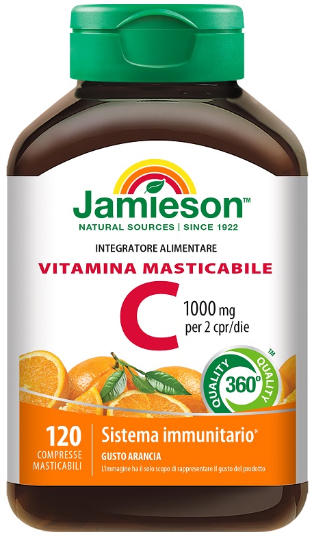 JAMIESON VITAMINA C 1000 MASTICABILE ARANCIA 120 COMPRESSE - Farmacia Rossi2 - Farmacia Rossi 