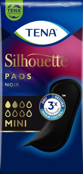ASSORBENTE NERO INCONTINENZA LEGGERA TENA SILHOUETTE NOIR MINI 18 PEZZI - Farmacia Rossi2 - Farmacia Rossi 