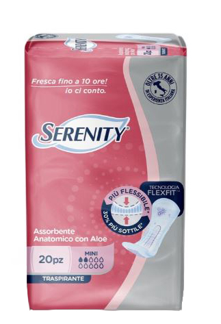 SERENITY ASSORBENTE ANATOMICO CON ALOE FLEXIT MINI 20 PEZZI - Farmacia Rossi2 - Farmacia Rossi 