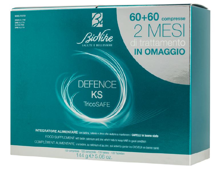 DEFENCE KS TRICOSAFE BIPACK 60 COMPRESSE + 60 COMPRESSE - Farmacia Rossi2 - Farmacia Rossi 