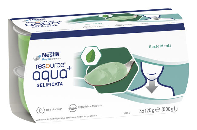 RESOURCE AQUA ACQUA GELIFICATA+MINT CUP 6 4X125 G - Farmacia Rossi2 - Farmacia Rossi 