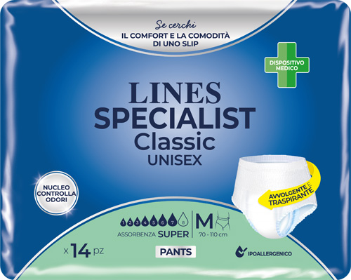 PANNOLONE A MUTANDA LINES SPECIALIST CLASSIC PANTS SUPER M 14 PEZZI - Farmacia Rossi2 - Farmacia Rossi 