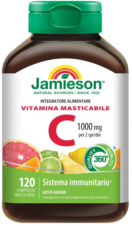 JAMIESON VITAMINA C 1000 MASTICABILE AGRUMI 120 COMPRESSE - Farmacia Rossi2 - Farmacia Rossi 