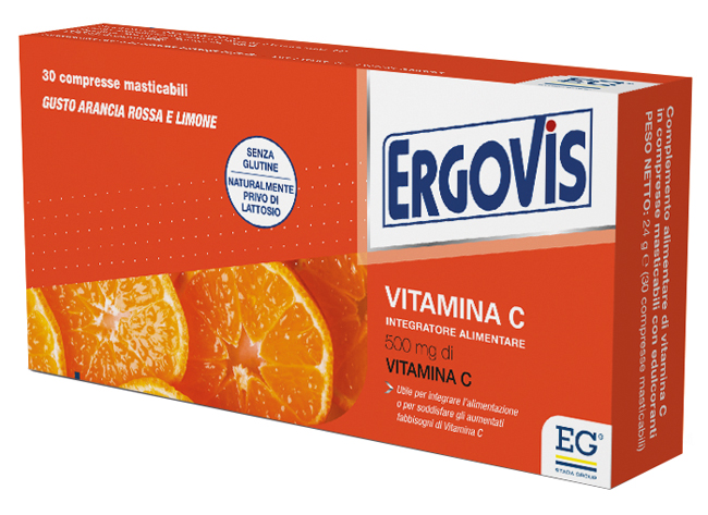 ERGOVIS VITAMINA C 500MG 30 COMPRESSE MASTICABILI - Farmacia Rossi2 - Farmacia Rossi 